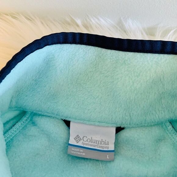 Columbia Aqua & Navy Fleece Full Zip Jacket! ❤️ - Picture 5 of 5